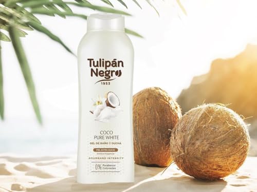 Tulipan nero, gel da bagno Coco bianco puro, la pelle particolarmente liscia, 720 ml