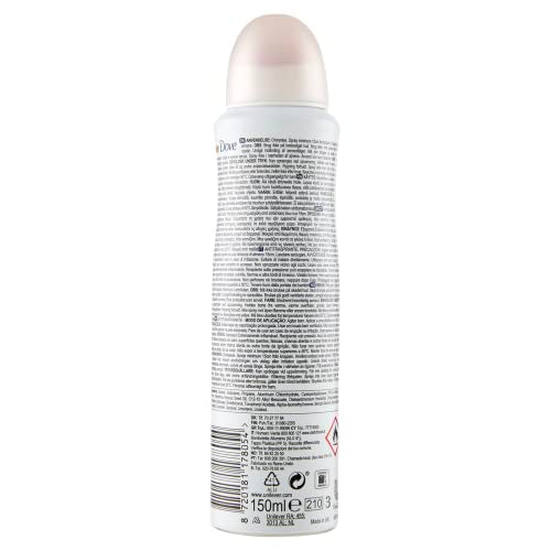 Dove, Deodorante Spray Talc Soft, con 1/4 Crema Idratante, Fragranza di Talco, Antitraspirante, Senza Alcool, Pelle Asciutta Fino a 48 Ore, Deodorante Uomo e Donna, 150 ml