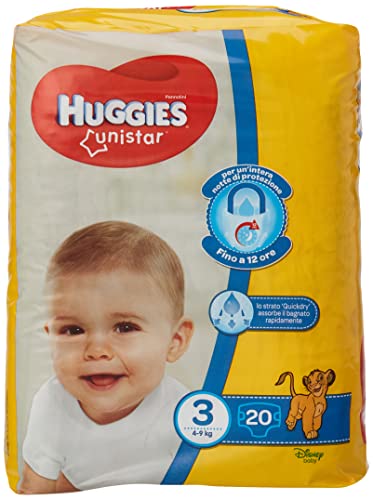 Huggies Unistar Pannolini, Taglia 4 (7-14 kg), 1 Pacco da 17 Pannolini