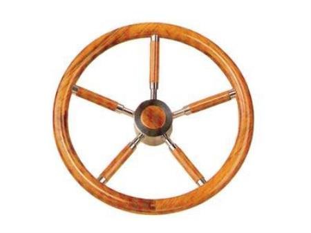 VOLANTE INOX E TEAK 45 CM