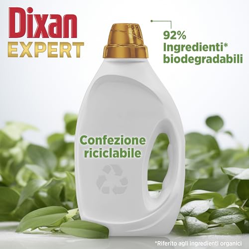Dixan Liquido Expert Igiene Detersivo Lavatrice (6 confezioni, totale lavaggi 102), Per una pulizia profonda del bucato e freschezza igienica per la lavatrice, Rimuove le macchie da 20°C.