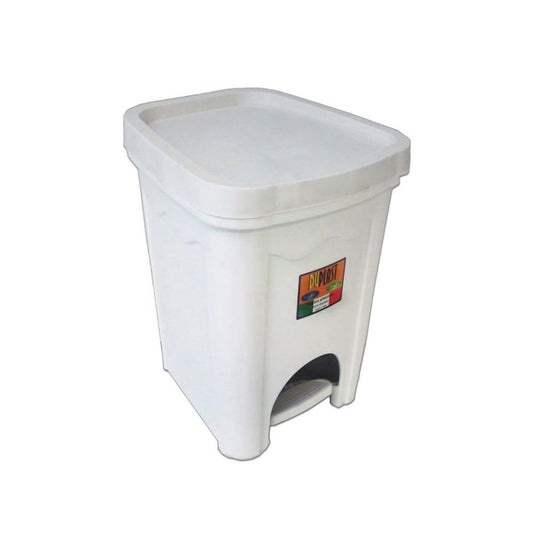 Eco Contenitore Pattumiera 16lt In Plastica Con Pedale Colore Bianco 7510