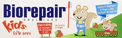 Biorepair Dentifricio Junior con Estratto di Fragola Zero Fluoro - 50 ml