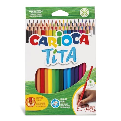 Carioca TITA |42795 - Matite in Resina Esagonali, Colori Assoriti, 36 Unita, multicolore