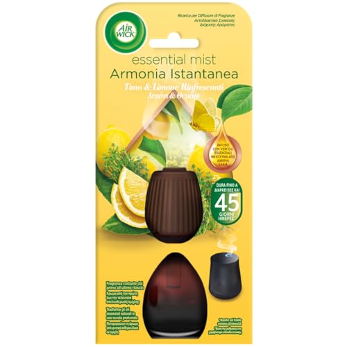 Airwick Ricariche per Diffusore di Oli Essenziali Armonia Istantanea, Confezione da 6 Ricariche per il Diffusore di Oli Essenziali Profumatore per Ambienti alla Fragranza Timo&Limone e Lavanda