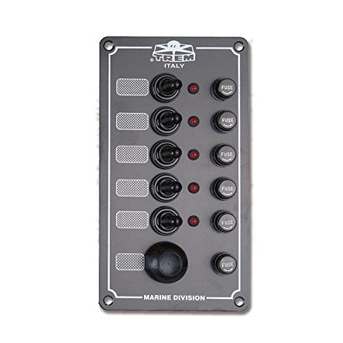 TREM Pannello Elettrico Serie Marine con interruttori stagni + Pulsante Tromba e spie Luminose