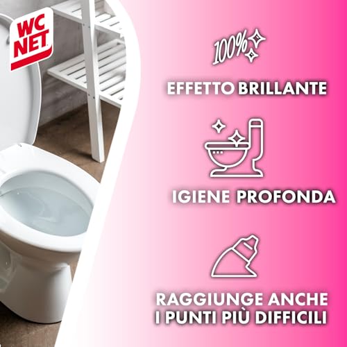 Wc Net - Candeggina Gel Profumata, Detergente per Sanitari e Superfici, Azione Sbiancante e Igienizzante, Fragranza Flower Fresh, 700 ml x 4 Confezioni