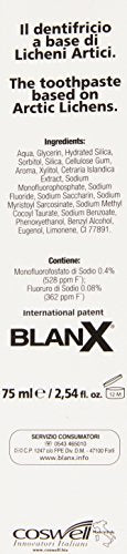 Blanx - Dentifricio Sbiancante, Non Abrasivo a Base di Licheni Artici - 75 ml