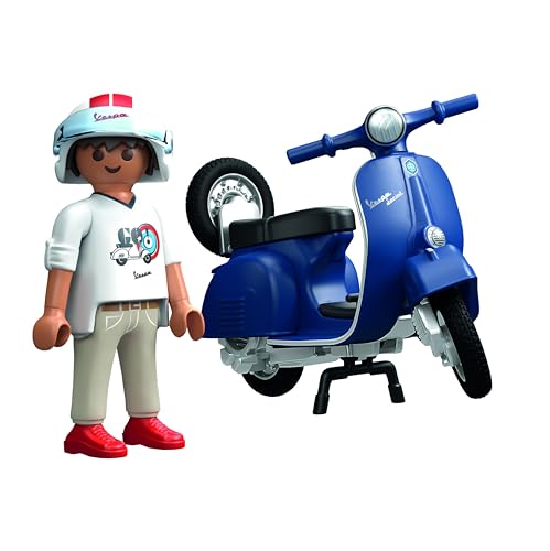 PLAYMOBIL Cars 71622 1969 Vespa 150 Sprint Veloce, blu, modello fedele per collezionisti e appassionati, comprende accessori versatili e ruota di ricambio removibile