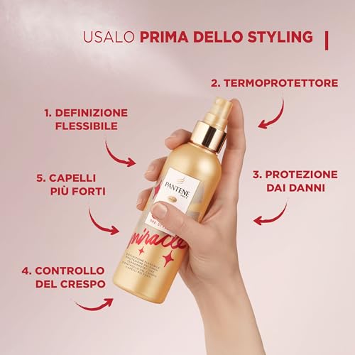 Pantene Pro-V Miracle 5-In-1 Pre-Styler, Spray per Capelli senza Risciacquo, Termoprotettore, per Capelli Flessibili e Modellabili in Qualsiasi Stile
