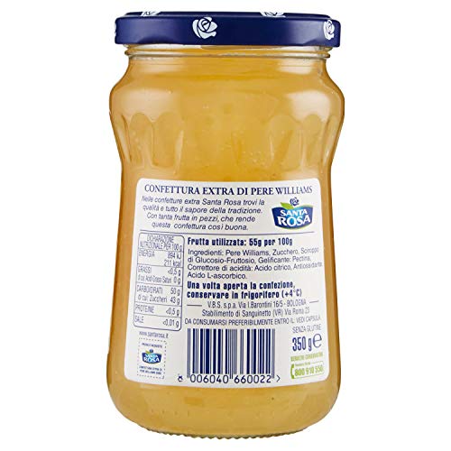 Santa Rosa - Confettura Extra di Pere, Tanta Frutta a Pezzettoni - 6 pezzi da 350 g [2100 g]