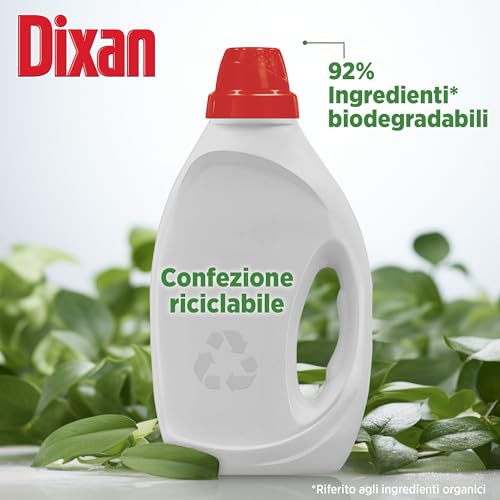 Dixan Liquido Classico Detersivo Lavatrice Formato Scorta (4 x 19 Lavaggi), Detersivo liquido lavatrice per una pulizia del bucato e freschezza igienica per la lavatrice, Rimuove le macchie da 20°C