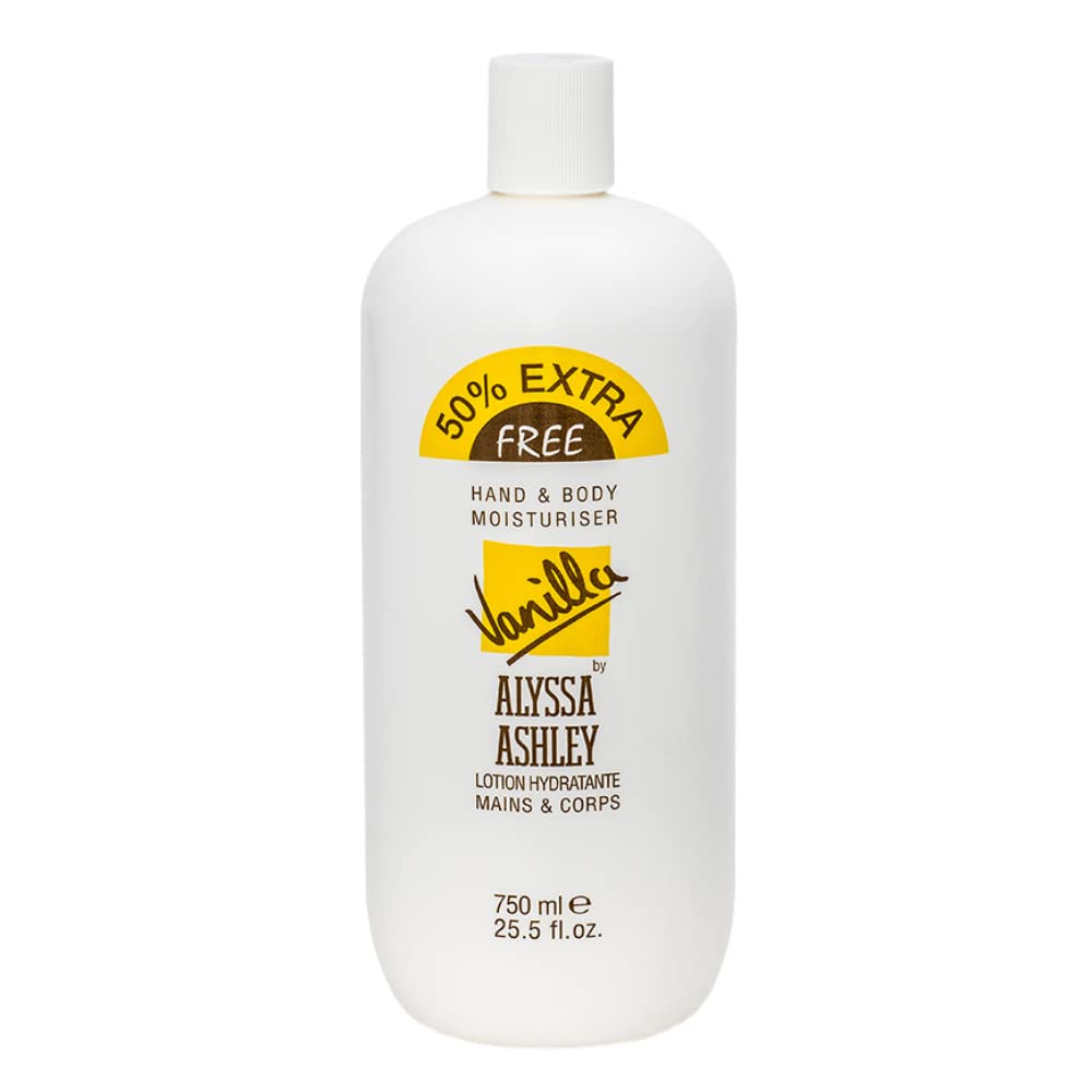 Alyssa Ashley - Crema Corpo alla Vaniglia, Lozione Vanilla, Azione Idratante, Emolliente, Leggera Ideale per Secchezza della Pelle - 750 ml