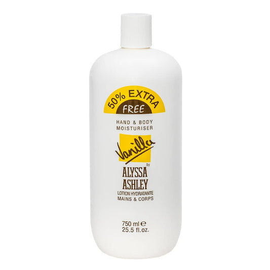 Alyssa Ashley - Crema Corpo alla Vaniglia, Lozione Vanilla, Azione Idratante, Emolliente, Leggera Ideale per Secchezza della Pelle - 750 ml