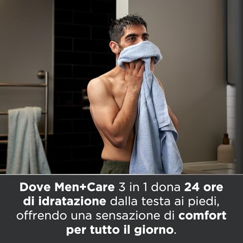 Dove, Doccia Dove Men+Care Sports Active Fresh, Bagnoschiuma Uomo 3 in 1 Idratante Corpo, Viso e Capelli, con Tecnologia MicroMoisture, Dona 24 Ore di Idratazione, 400 ml