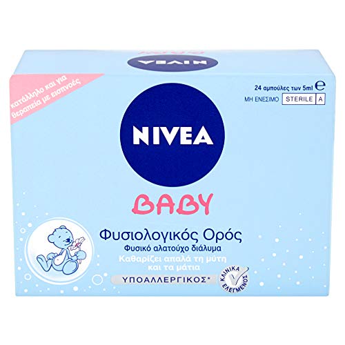 Nivea Baby Soluzione Salina Naturale, Deterge Naso e Occhi, Aspiratore Nasale in Silicone, Ideale per Bambini