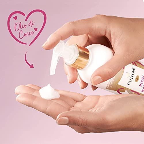 Pantene Pro-V Crema Styling+ Termoprotettore Ricci Naturali, Senza Risciacquo, Nutriente, Con Olio Di Cocco, Per Controllo Del Crespo E Ricci Morbidi E Idratati, 235ml