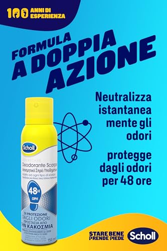 Scholl Spray Deodorante per Scarpe 150 ml, Elimina Cattivi Odori