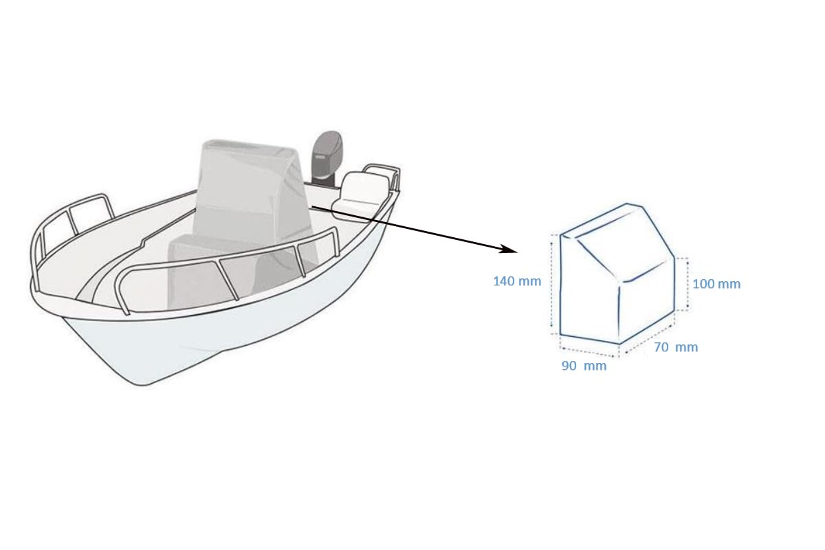 CG94 - Coperta per Barca, Copertura Protettiva per Imbarcazione con Console Centrale, Grigio Taglia L