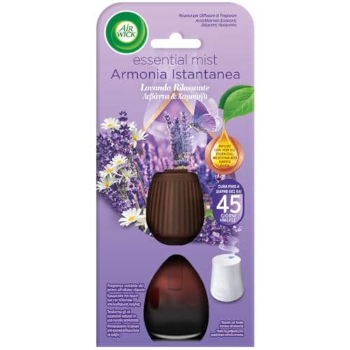 Airwick Ricariche per Diffusore di Oli Essenziali Armonia Istantanea, Confezione da 6 Ricariche per il Diffusore di Oli Essenziali Profumatore per Ambienti alla Fragranza Timo&Limone e Lavanda