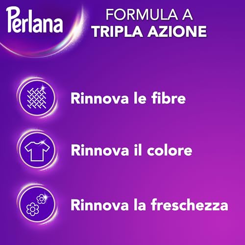 Perlana Detersivo Colorati (58 lavaggi), Detersivo lavatrice liquido per tutti i capi colorati, Detersivo colorati per pulizia delicata e colori e fibre rinnovati