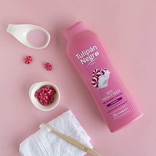 Black Tulip Shower Gel di fragole e panna, rosa, dolci, 720 millilitri