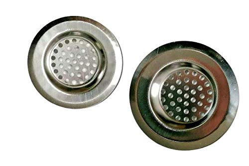 Cantini Filtro Griglia Lavello Cucina in acciaio Colino in Acciaio Inox inossidabile per Doccia, Vasca da Bagno o Lavelli da Cucina due Misure (Confezione da 2 Pezzi)