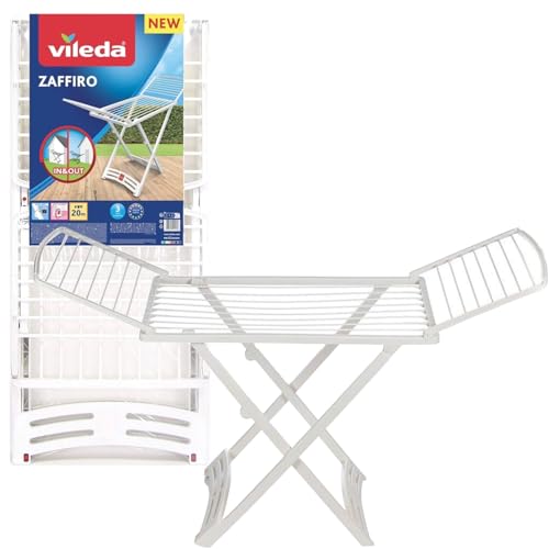 Gimi Zaffiro Stendibiancheria da Pavimento, Stendino a Cavalletto, da Esterno, con Ruote, Richiudibile, Spazio di Stenditura 20 m, in Resina 100%, 182 x 55 x 88 cm