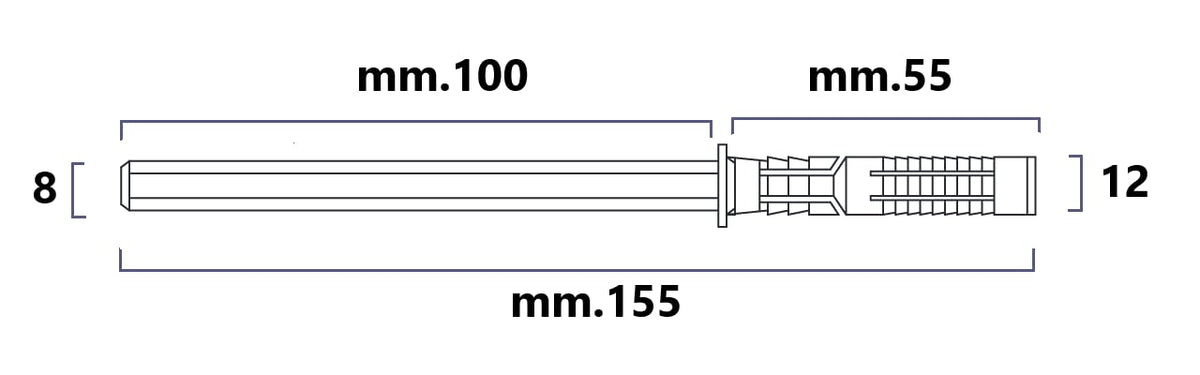CG94 - Kit 2 Supporti Invisibili per Mensole | Reggi mensola a Scomparsa Ø 8 x 100 mm | Sistema di Fissaggio in Acciaio, Lega di acciaio