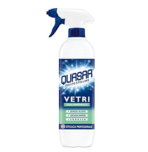 QUASAR vetri vetro pulitore detergente liquido per pulizia 650 ML finestra in vetro