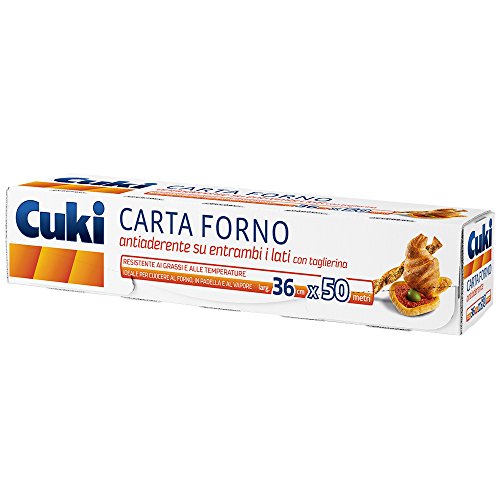 Cuki Carta Forno antiaderente su entrambi i lati - 50 metri - larghezza 36 cm - 1 confezione