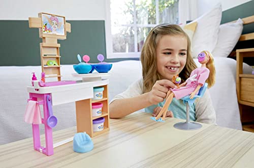 Barbie Wellness Face Masks Play Set with Doll, Puppy, Shapes and Clay