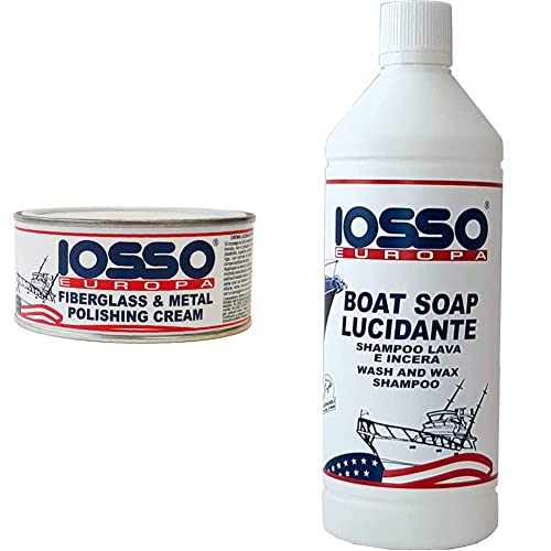 Iosso Fiberglass & Metal Polish, Pasta Lucidante per vetroresina e metalli, 250 ml
