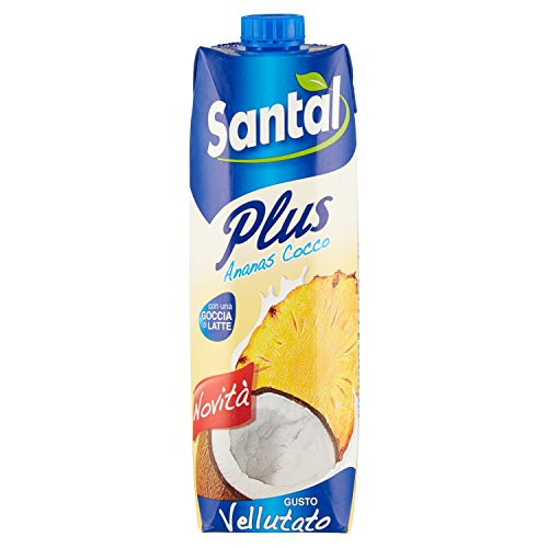 Santal - Succo Ananas Cocco, con una Goccia di Latte - 12 pezzi da 1 l [12 l]