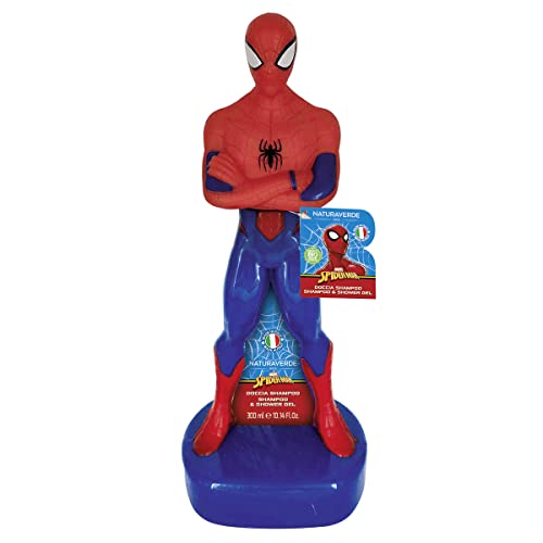 Naturaverde | Kids - Marvel Spider-Man - Docciashampoo Bambini Spiderman 3D, Sapone per Capelli e Corpo, Doccia Shampoo con Estratto di Avena BIO, 300ml