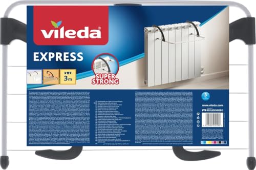 Vileda Express Stendibiancheria da Termosifone, Acciaio/Resina, Bianco, 2x34.5x52 cm