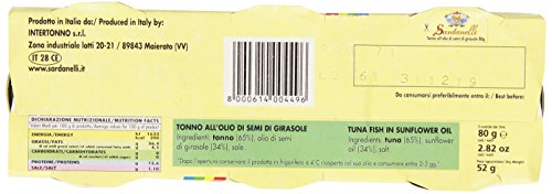 Marevivo - Sardanelli, Tonno all'Olio di Semi di Girasole - 8 pezzi da 240 g [1920 g]