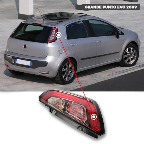 CG94 - Gruppo Ottico Posteriore F. GRANDE PUNTO EVO - Bordo Interno Rosso a Led