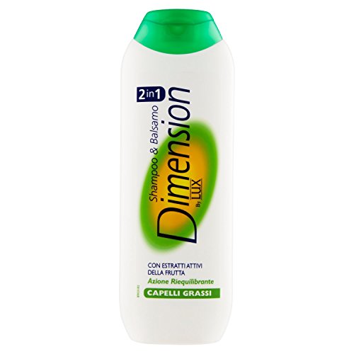 Dimension by Lux - Shampoo e Balsamo, Con Estratti Attivi Della Fruta, Azione Riequilibrante Capelli Grassi - 250 ml