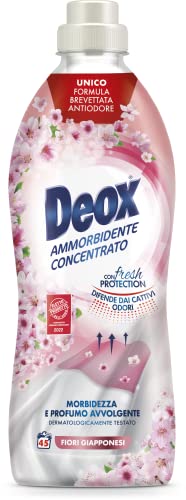 Deox - Ammorbidente Lavatrice Concentrato, 360 Lavaggi, Fiori Giapponesi, Capi Morbidi e Profumati, con Tecnologia Fresh Protection, 900ml x 8 Confezioni