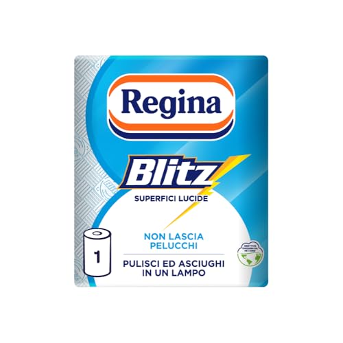 Regina Blitz Carta Casa - Maxi Fogli a 3 Veli, Confezione in Carta Riciclabile, Pulisci e Asciughi in un Lampo, Carta 100% Certificata FSC