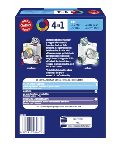 Calgon Power Polvere Anticalcare Lavatrice 4 in 1, 14 Confezioni da 900g di Anticalcare per Lavatrici, Additivo Lavatrice per una Protezione da Calcare, Sporco e Cattivi Odori