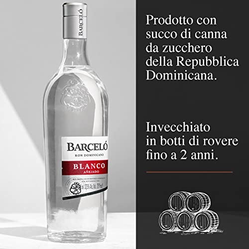 Ron Barceló - Rum Ambrato, Invecchiato Fino a 2 Anni in Barrique di Rovere, Rum Dominicano da 100% Succo di Canna da Zucchero, Per Cocktail Originali