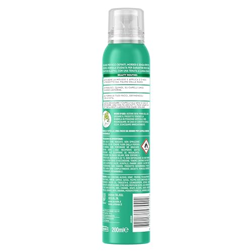 Sunsilk Mousse Ricci, Linea Ricci da Sogno, Spuma Capelli Ricci a Lunga Tenuta, Morbidi e Definiti Senza Effetto Crespo, con Olio di Macadamia, Elastina e Biotina, 200ml