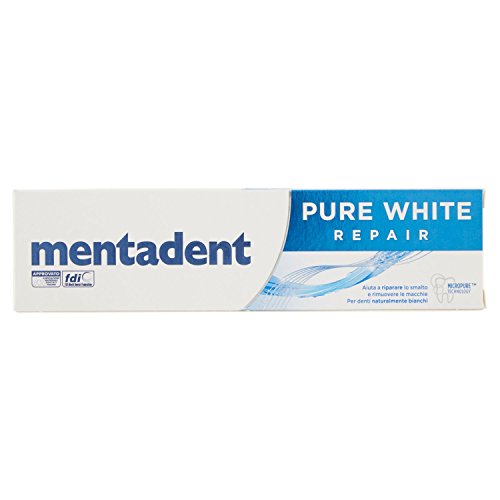 Mentadent - Maximum Protection, Dentifricio Pure White con 10 azioni - 75 ml - [pacco da 12]