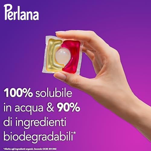 Perlana Detersivo Colorati Caps (6 confezioni da 20 Caps), Detersivo lavatrice capsule per tutti i capi colorati, Detersivo colorati per pulizia delicata e colori e fibre rinnovati