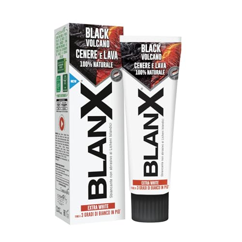 BlanX Dentifricio Black Volcano Dentifricio Sbiancante con Licheni Islandici e Cenere Vulcanica