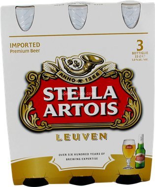 Birra stella artois cl 33 cartone da 3 pz