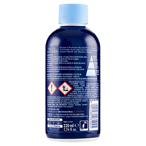 Felce Azzurra - Profumatore Bucato Lavatrice, Profuma Bucato e Capi Intensifica e Prolunga Fragranza e Freschezza, Profumo per Bucato e Biancheria, Profumatori Bucato Neutralizza Odori, 220ml