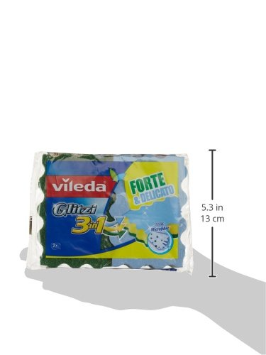 Vileda Spugna Glitzi 3 In 1 - 5 confezioni da 2 spugne [10 spugne], 5 Unità